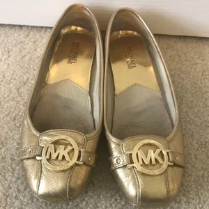 Michael Kors gold flats, size 9